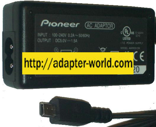 PIONEER AWW0515N AC DC ADAPTER 5V 1.5A I.T.E. POWER SUPPLY